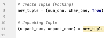 Tuple unpacking in Python