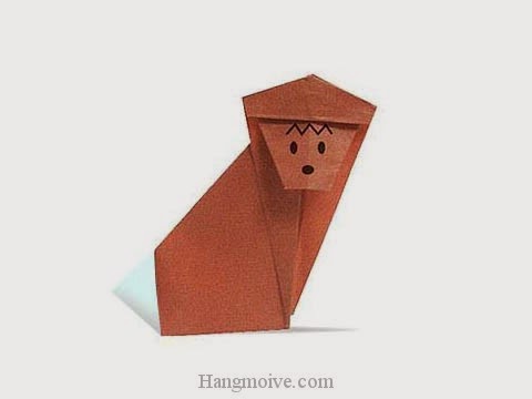 Cách gấp, xếp con khỉ bằng giấy origami - Video hướng dẫn xếp hình - How to make a Monkey