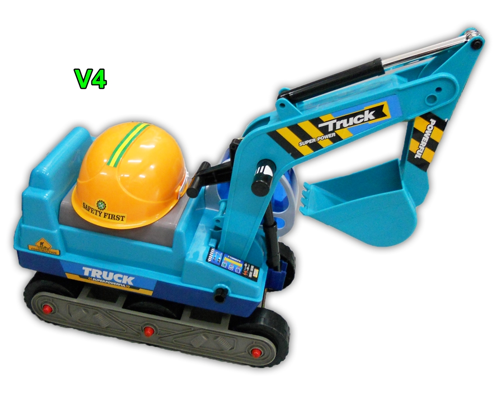 BongBongIdea CHILDREN RIDE ON 6 WHEEL TOY EXCAVATOR V4