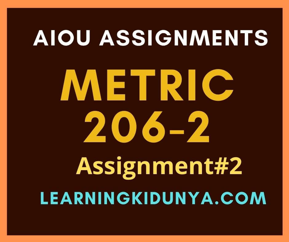 AIOU Solved Assignment 2 Code 206