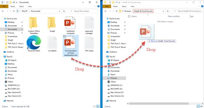 Bestanden en mappen verplaatsen in Windows 10