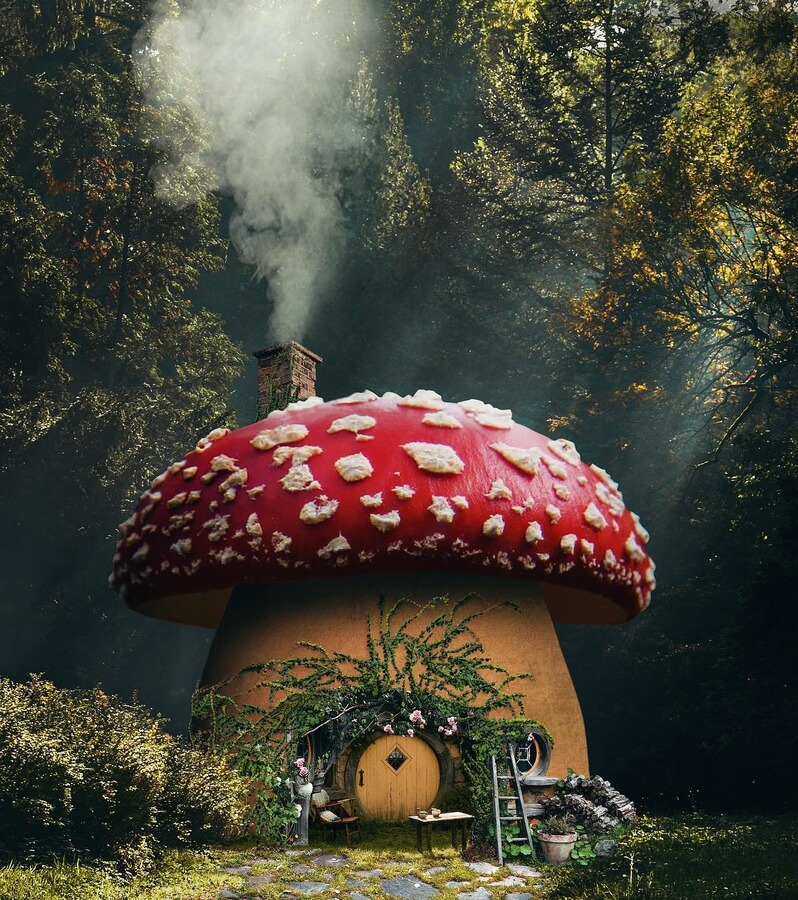 08-A-fantasy-mushroom-house-Hüseyin-Şahin-www-designstack-co