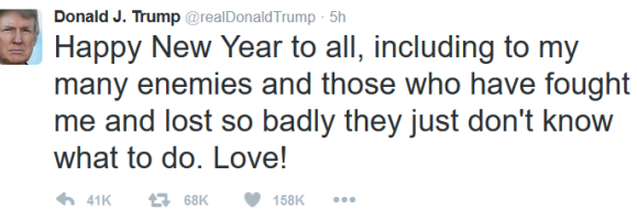 Untitled Donald Trump's epic (and childish) New Year message to all