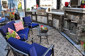 Outdoor Patio and Kitchen of Organizing Made Fun's home tour