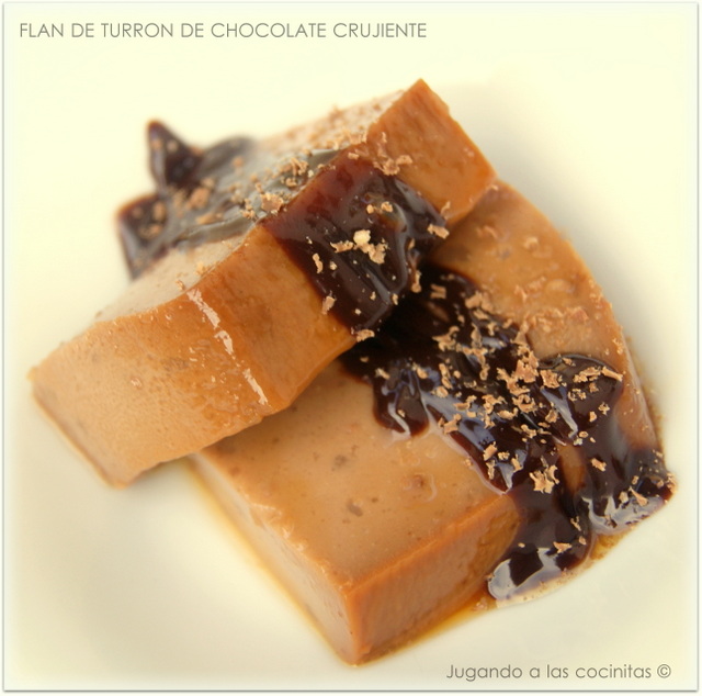  Flan de turrón de chocolate crujiente 