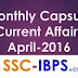 Monthly Current Affairs April 2016 Capsule