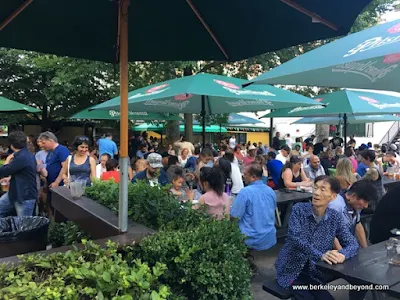 overview of beer garden at Bohemian Hall & Beer Garden in Astoria, Queens, New York