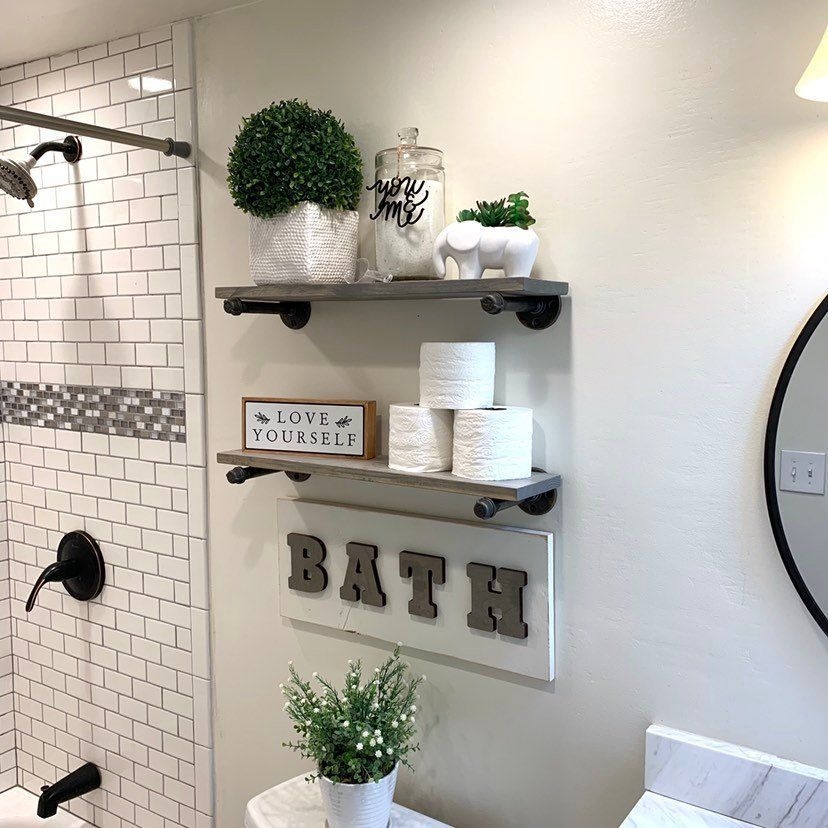 30+ Awesome Country Bathroom Shelves Ideas You Must Try