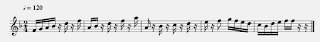 gambar notasi 1/16 nada f pada not balok