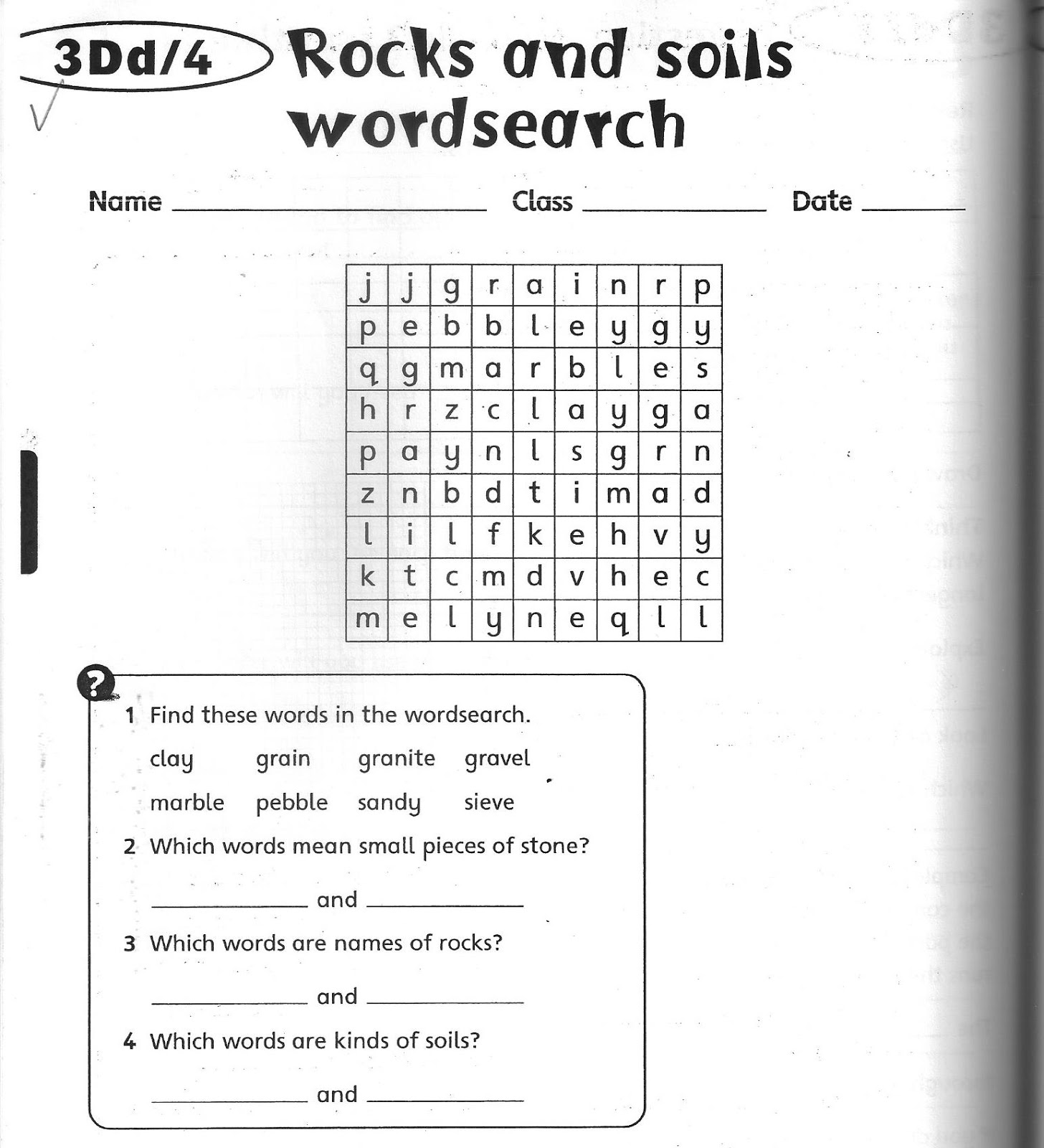 worksheet grade 3 science