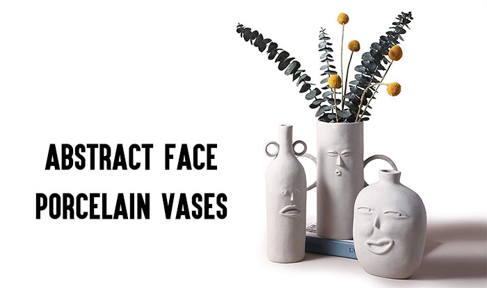 Abstract Face Porcelain Vase