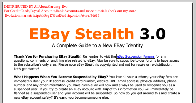 Ebay stealth pdf Ebay stealth pdf