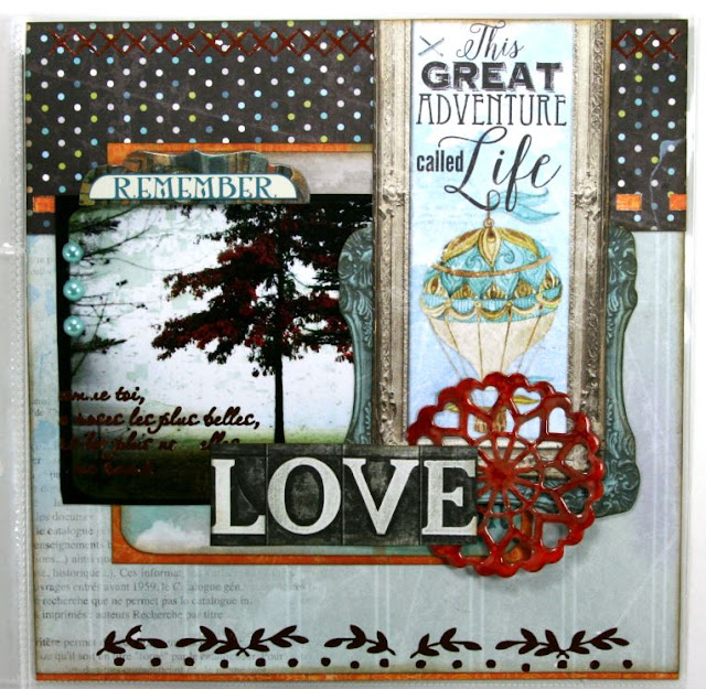 This Great Adventure Misc Me Layout by Ginny Nemchak using BoBunny Life In Color