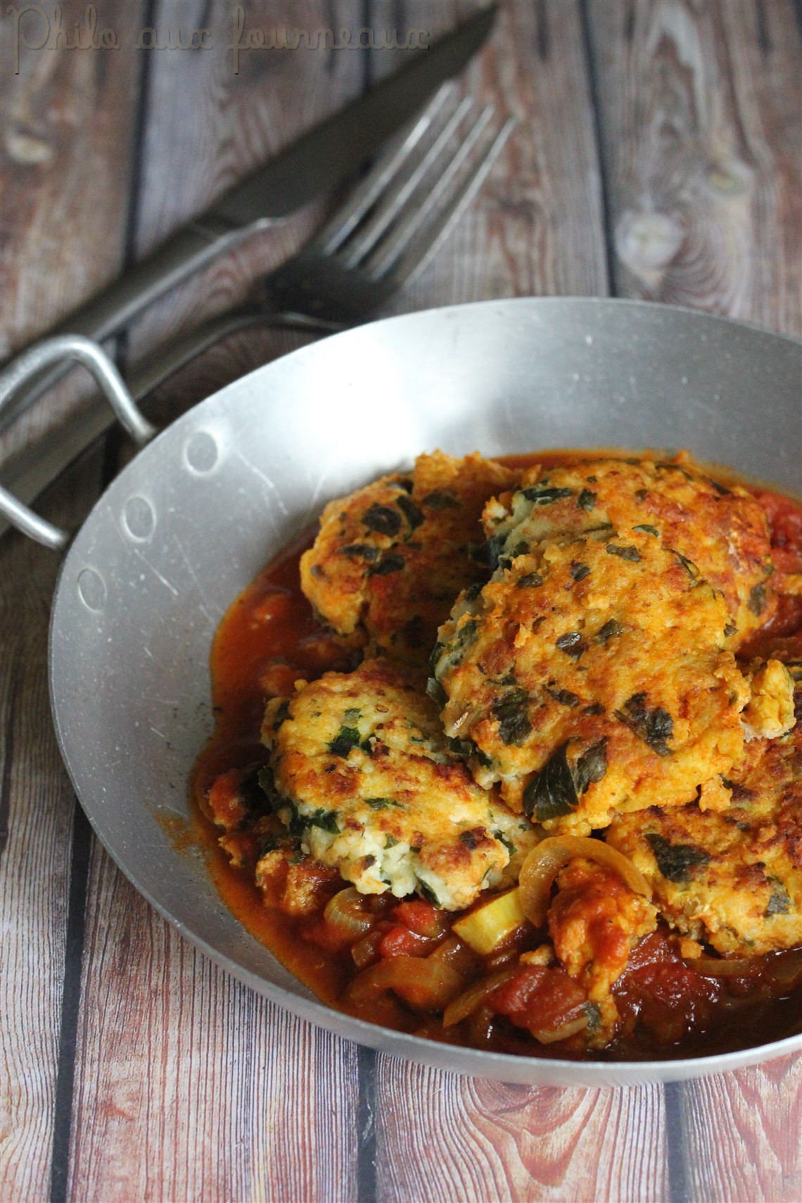 Philo aux fourneaux Croquettes de cabillaud à la sauce tomate de Yotam Ottolenghi