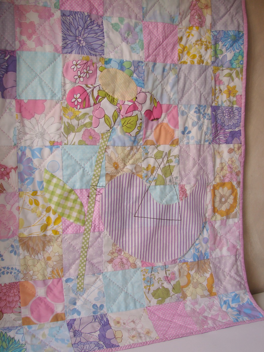 Roxy Creations Vintage fabric cot quilt