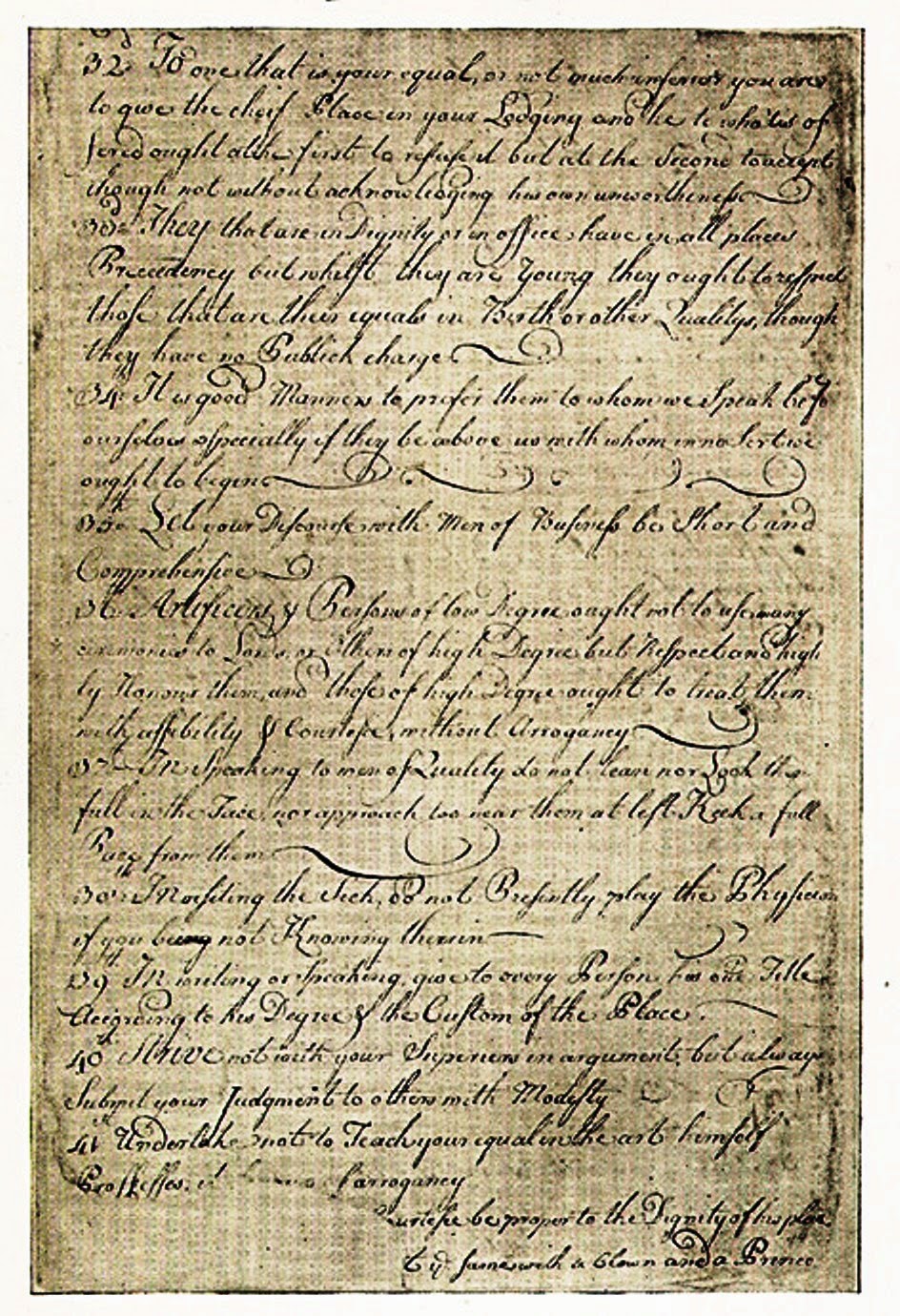 President Washington Rules of Civility