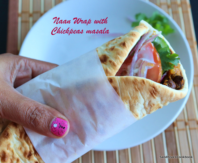 Sandhiya's Cookbook Chickpeas Naan Wrap Veg Naan Wrap Naan Wrap