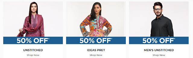 Gul Ahmed 50% off sale