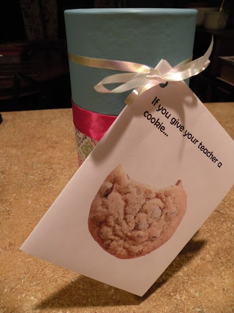 Homemade cookies and card for teacher appreciation