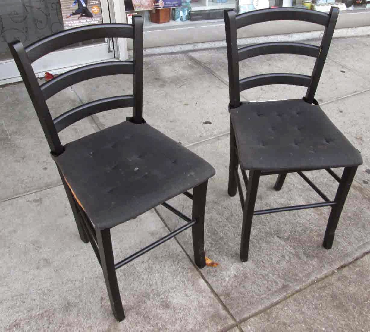 UHURU FURNITURE & COLLECTIBLES SOLD Black Chairs with Wicker Seats