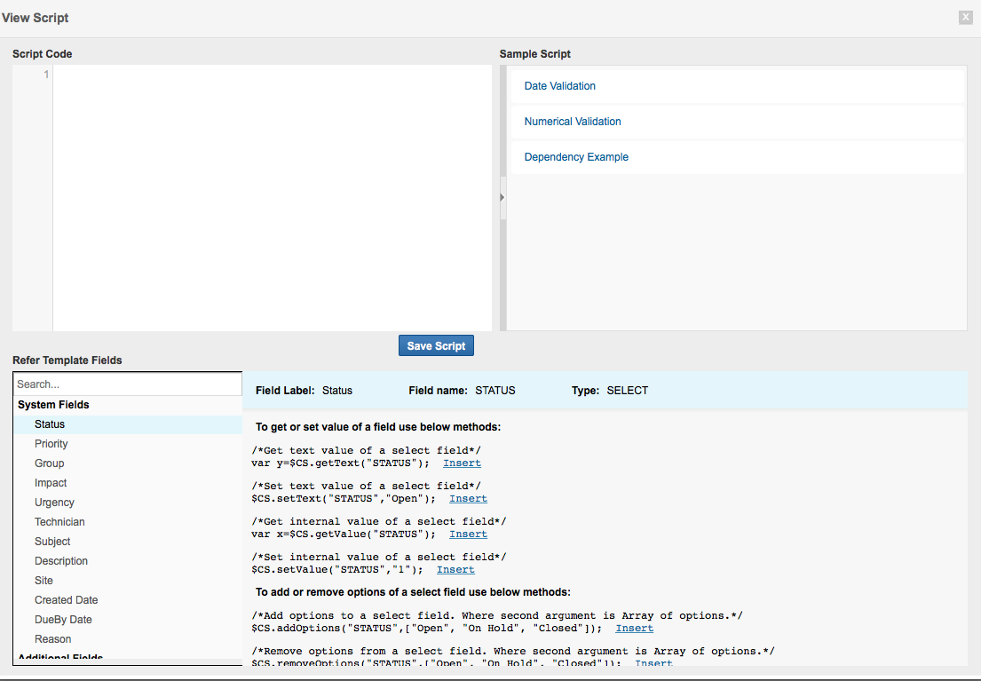 Depending On Field And Forms Rules In Servicedesk Plus