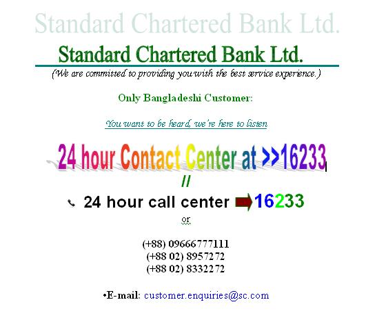 Help Line Customer Care Standard Chartered Bank Contact Center