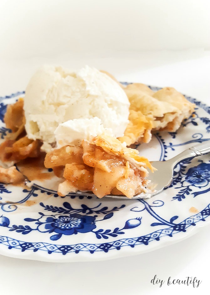 serve pie with vanilla ice cream