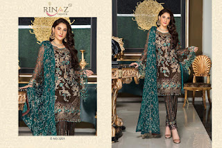 Rinaz Fashion Marayms Gold Georgette Pakistani Suits Collection In Wholesale Rate 