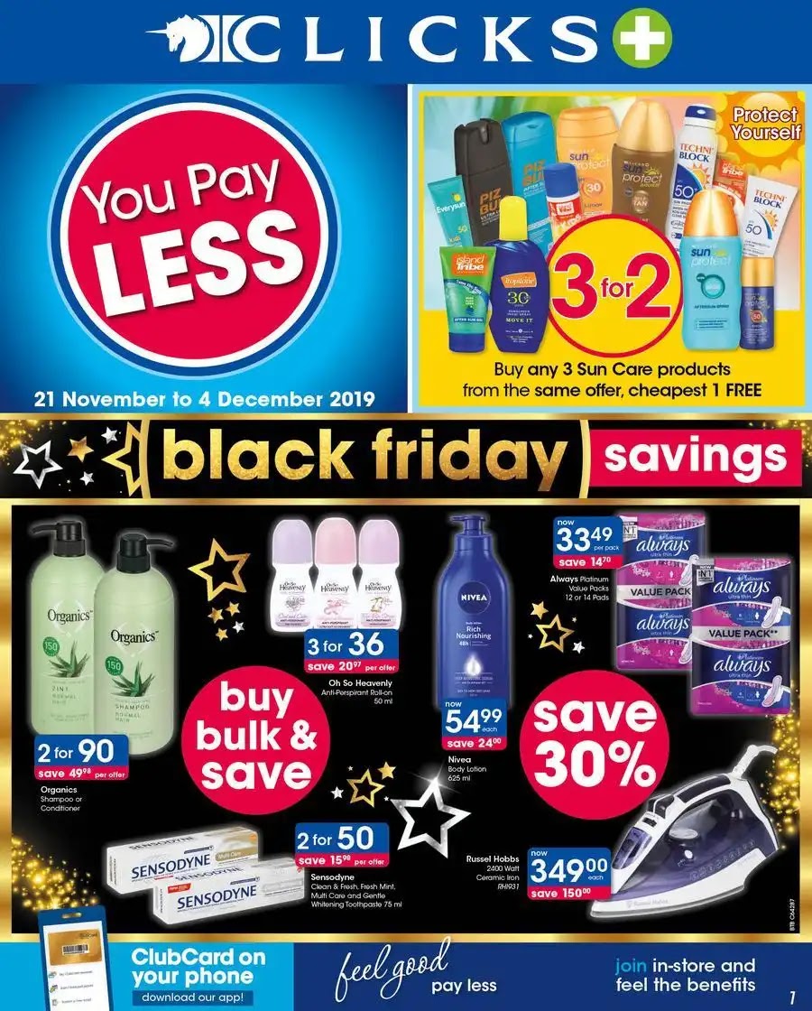 [LIVE 2019] Clicks Black Friday Deals & Special Sales