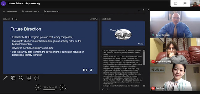 A screenshot of a presentation of a virtual dissertation.