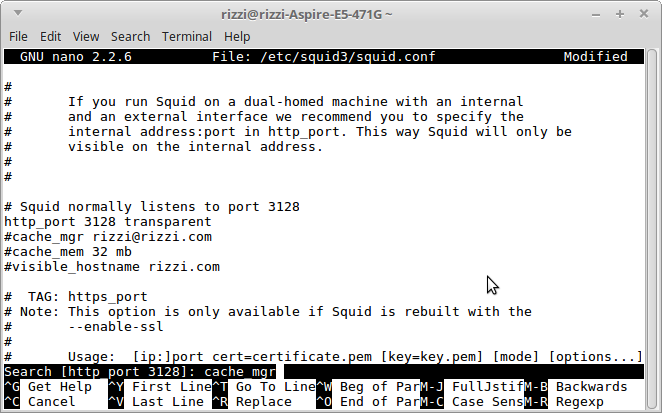G editor. Squid dont cache file.