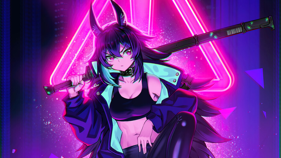 Download Anime Girl Cyberpunk iPhone X Wallpaper