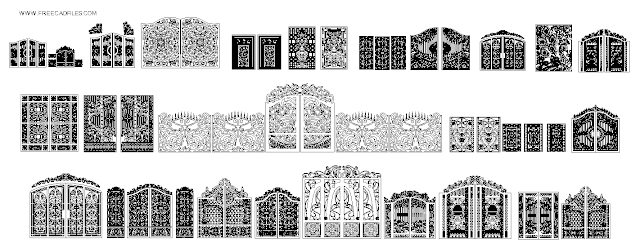 30 Gates, Fences DWG and DXF File