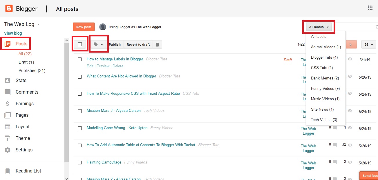 How to Manage Labels in Blogger