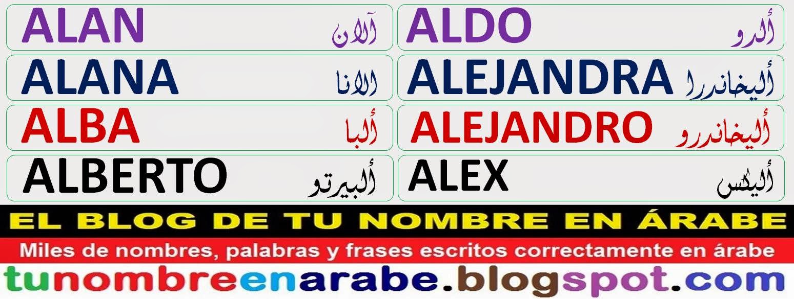 TU NOMBRE EN ÁRABE Plantillas de Tatuajes Arabes de Nombres A