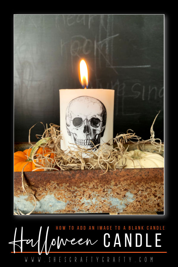 Halloween Candle - how to add an image to a blank candle