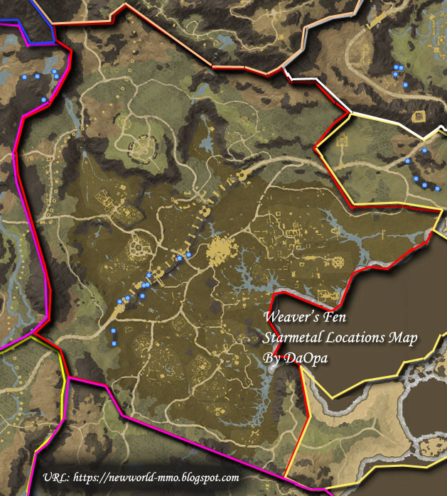 New World Weaver's Fen starmetal map
