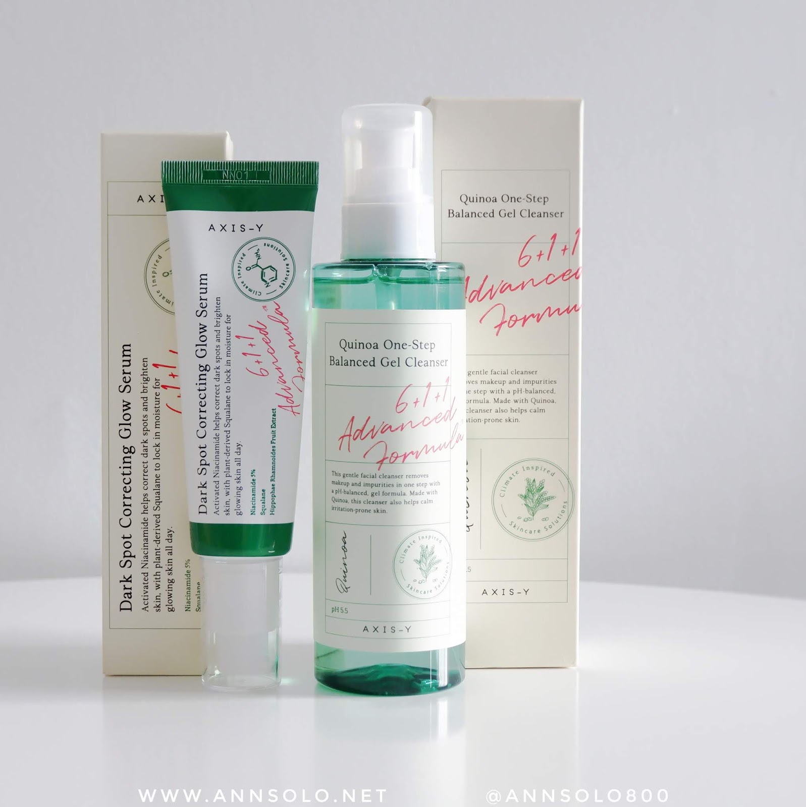 Review AxisY Balanced Gel Cleanser & Dark Spot Correcting Glow Serum
