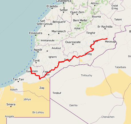 Route Nationale Numéro 12 (RN12 ou N12) Maroc Maps