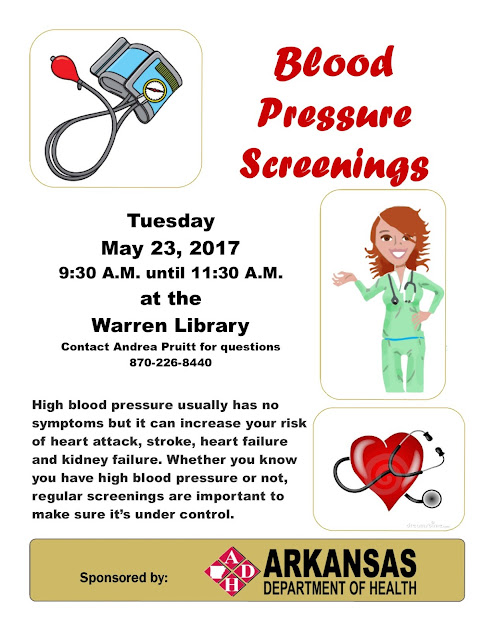 Features: Blood Pressure Screenings to be Held at Library