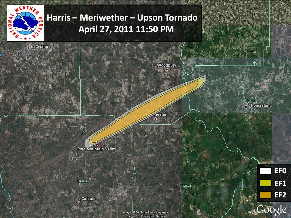 EF2 Tornado Harris County Georgia April 27 Confirmed ...