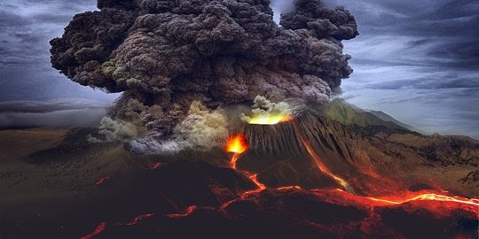 Gunung meletus adalah peristiwa keluarnya endapan magma dari perut bumi yang didorong oleh gas