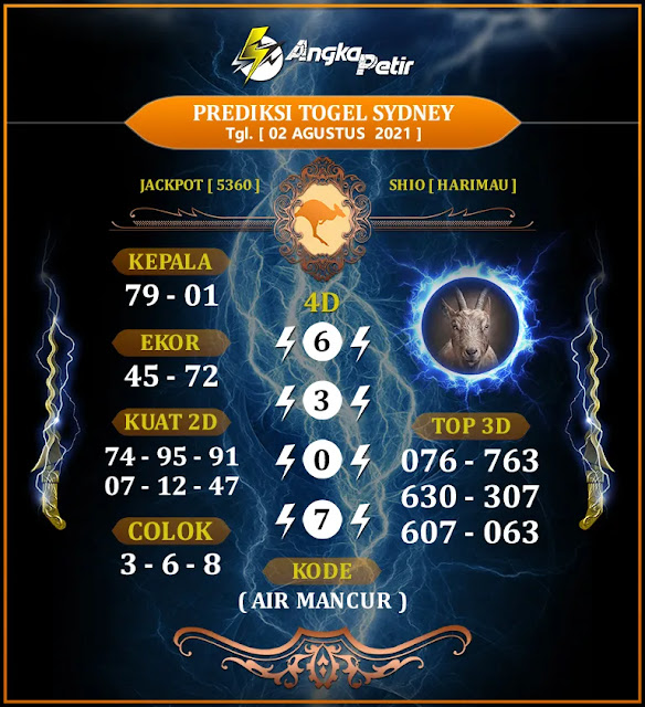 Prediksi Syair Sydney 2 Agustus 2021 Syair Togel Pangkalantoto