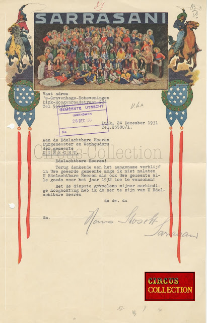 Enveloppe du cirque Sarrasani 1920 côté A