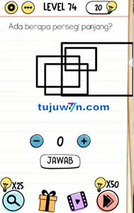 Level 74 Ada berapa persegi panjang? brain test