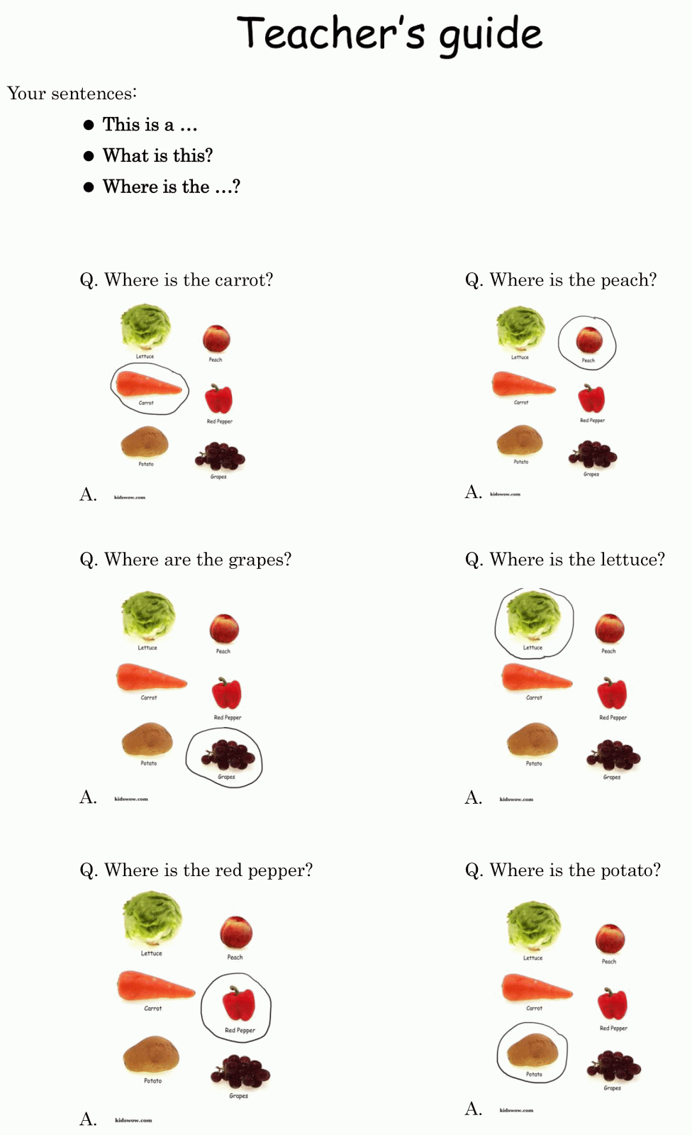 KidsWow English Intro to Vegetables and Fruits