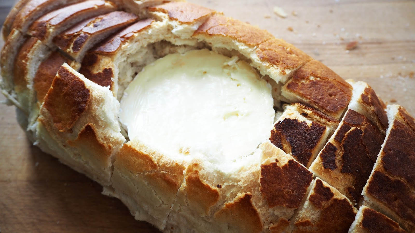 tiger bread with camembert