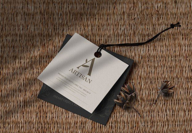Logo mockup label tag debossed on fabric texture 3 Logo mockup label tag debossed on fabric