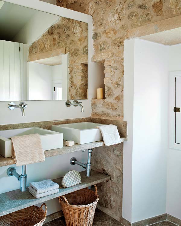 bathroom modern and rustic | Mallorca Country House 