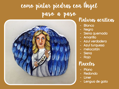 COMO PINTAR PIEDRAS CON ANGEL PASO A PASO